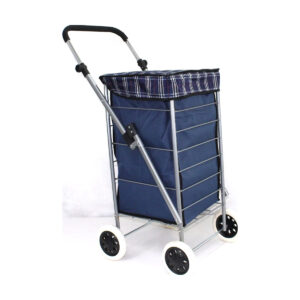 4 Wheel 64L Folding Shopping Trolley - 33 × 60 × 33 cm