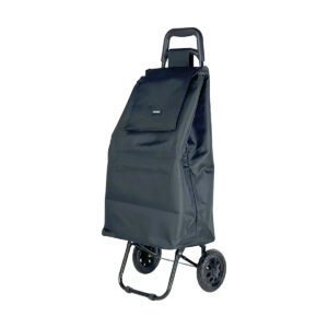 2 Wheel Black Folding Shopping Trolley Bag - 30 × 36 × 95 cm